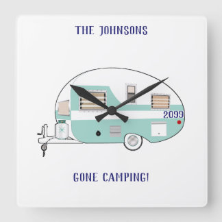 Relógio Quadrado Campos de campismo RV Trailer Acrílico Wall Clock