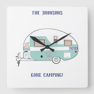 Relógio Quadrado Campos de campismo RV Trailer Acrylic Wall Clock