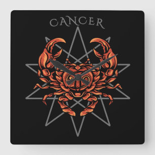 Relógio Quadrado Cancer zodiac