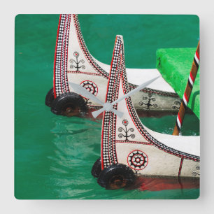 Relógio Quadrado Canoa Pessoas aborígine