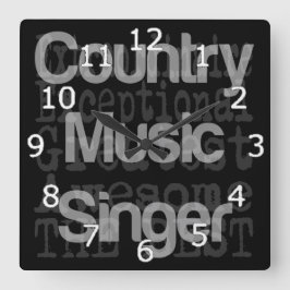 Relógio Quadrado Cantor da música country Extraordinaire
