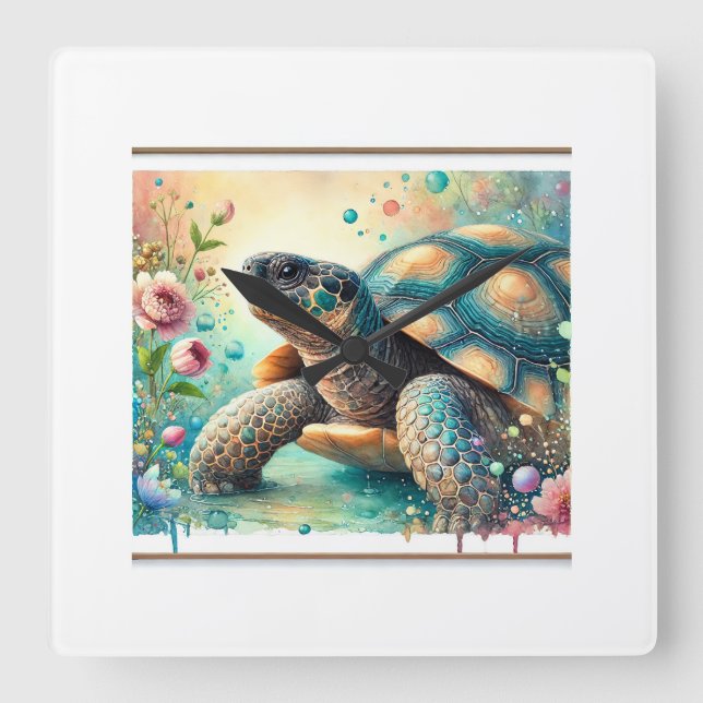 Relógio Quadrado Cantors giant softshell turtle 060824AREF136 - Wat (Frente)