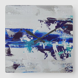Relógio Quadrado Canvas Print Brise | Art abstrait contemporain 