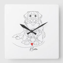 Cão de Montanha Bernês com Arte de Linha do Coraçã