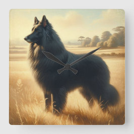 Relógio Quadrado Cão de Pastor Belga