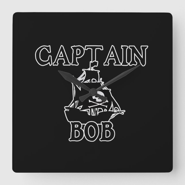 Relógio Quadrado Capitão Bob (navio pirata) (Frente)