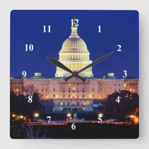 Relógio Quadrado Capitólio dos Estados Unidos do Washington DC no