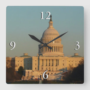 Relógio Quadrado Capitólio no Natal Washington DC Holiday