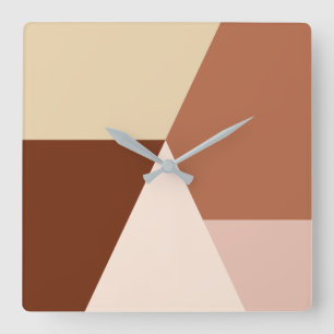 Relógio Quadrado Cappucccino geométrico mínimo de abstrato modern