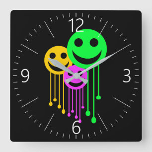 Relógio Quadrado Caras de sorriso