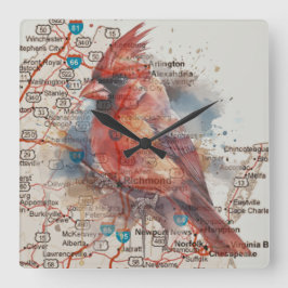 Relógio Quadrado Cardeal no Roteiro da Virgínia