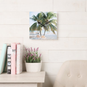 Relógio Quadrado Caribe Beach Bliss 7 #viagem #art