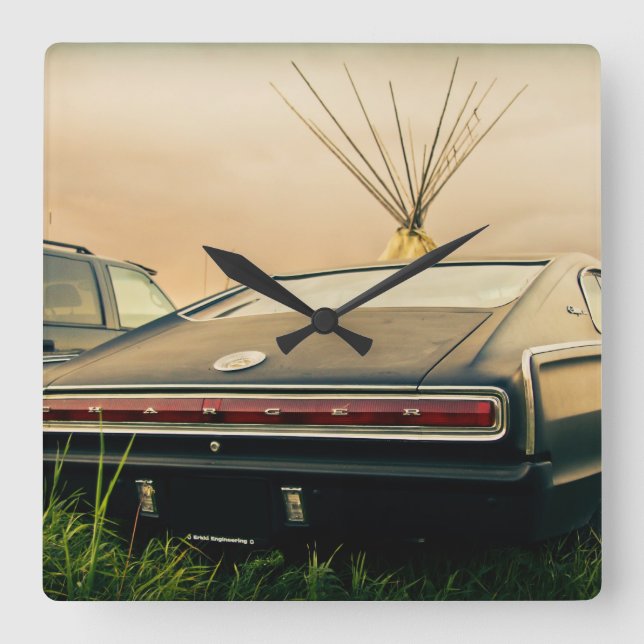 Relógio Quadrado Carregador de Encosto 1966 (Frente)