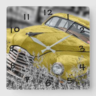 Relógio Quadrado Carro antigo do vintage