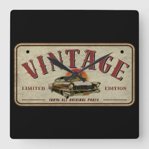 Relógio Quadrado Carro Clássico Vintage Edição Limitada Peças Origi