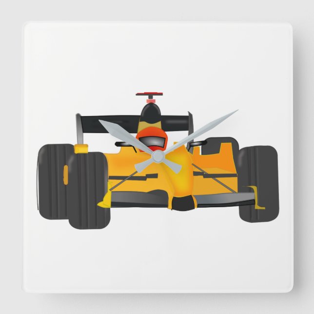 Relógio Quadrado carro de corrida (Frente)