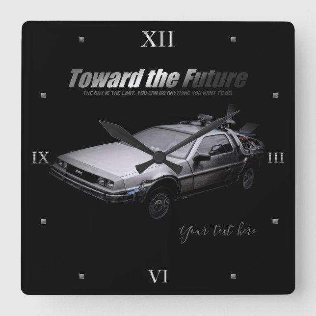 Relógio Quadrado Carro:Relógio de Parede Acrílico (Frente)