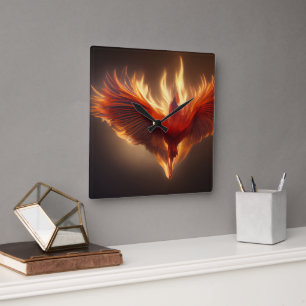 Relógio Quadrado Cartão de Apoio à Força Inspiradora do Fenix