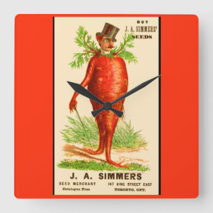 Relógio Quadrado cartão do comércio do Victorian do homem da