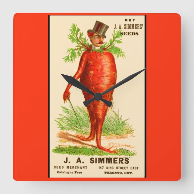 Relógio Quadrado cartão do comércio do Victorian do homem da (Frente)