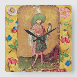 Relógio Quadrado Cartões do Tribunal Alemão Antique Tarots/Praça