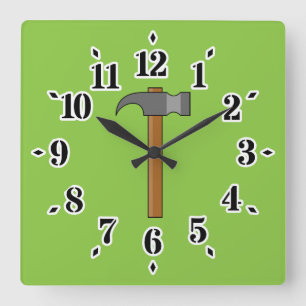 Relógio Quadrado Cartoon Claw Hammer