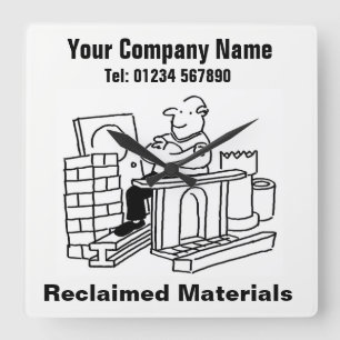 Relógio Quadrado Cartoon de Materiais Recuperados