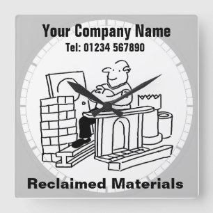 Relógio Quadrado Cartoon de Materiais Recuperados