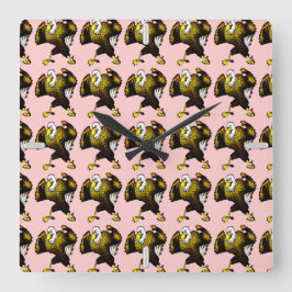 Relógio Quadrado Cartoon Fighting Eagle