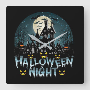 Relógio Quadrado Casa Assombrada, Noite Assustadora do Halloween
