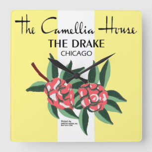 Relógio Quadrado Casa Camellia, Hotel Drake, Chicago, IL