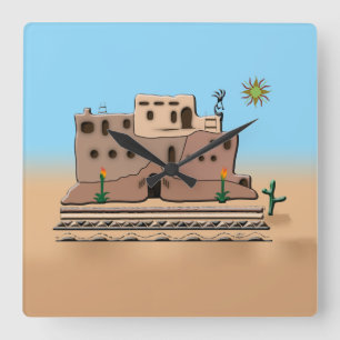 Relógio Quadrado Casa de Clay