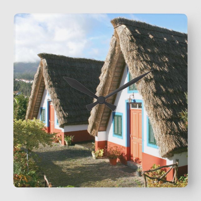 Relógio Quadrado Casa típica da ilha da Madeira, Portugal (Frente)