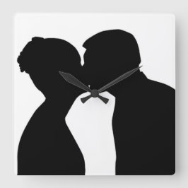 Relógio Quadrado Casal DE BEIJO