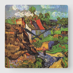 Relógio Quadrado Casas em Auvers, Belas Artes por Vincent van Gogh.