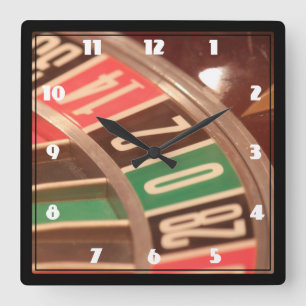 Relógio Quadrado Casino Gambling Roulette Wheel Vintage Estilo Retr