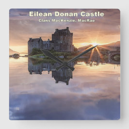 Relógio Quadrado Castelo de Eilean Donan - Clãs MacKenzie MacRae