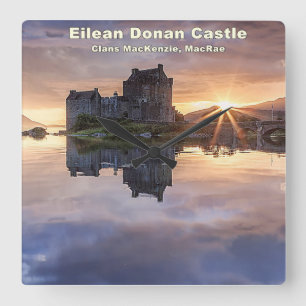 Relógio Quadrado Castelo de Eilean Donan - Clãs MacKenzie MacRae