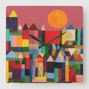 RELÓGIO QUADRADO CASTELO E SOL METROPOLIS