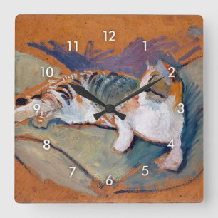 Relógio Quadrado Cat, Agosto Macke Square Wall Clock