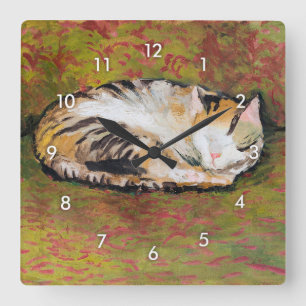 Relógio Quadrado Cat, Agosto Macke Square Wall Clock