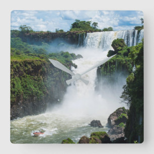 Relógio Quadrado Cataratas do Iguaçu Rodeada por Selva
