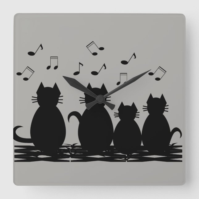 Relógio Quadrado caterwauling (Frente)