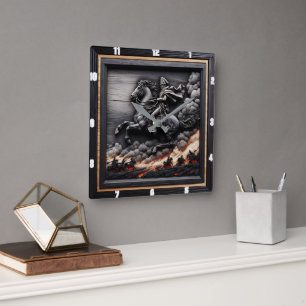 Relógio Quadrado Cavalaria Napoleônica Rushing