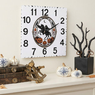 Relógio Quadrado Cavaleiro Sem Cabeça Sleepy Hollow Black Raven Jac