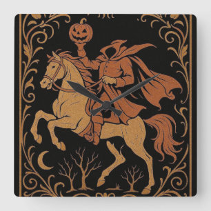Relógio Quadrado Cavaleiro Sem Cabeça Sleepy Hollow Jack Vintage Pr