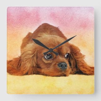 Relógio Quadrado Cavalier King Charles Spaniel