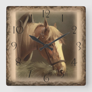 Relógio Quadrado Cavalo de Trabalho