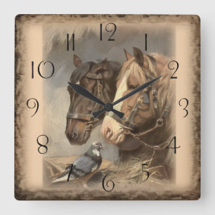 Relógio Quadrado Cavalo de Trabalho