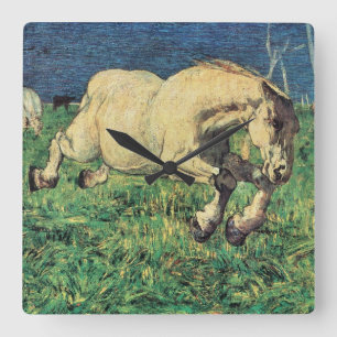 Relógio Quadrado Cavalo Galopando por Giovanni Segantini, Arte Anti